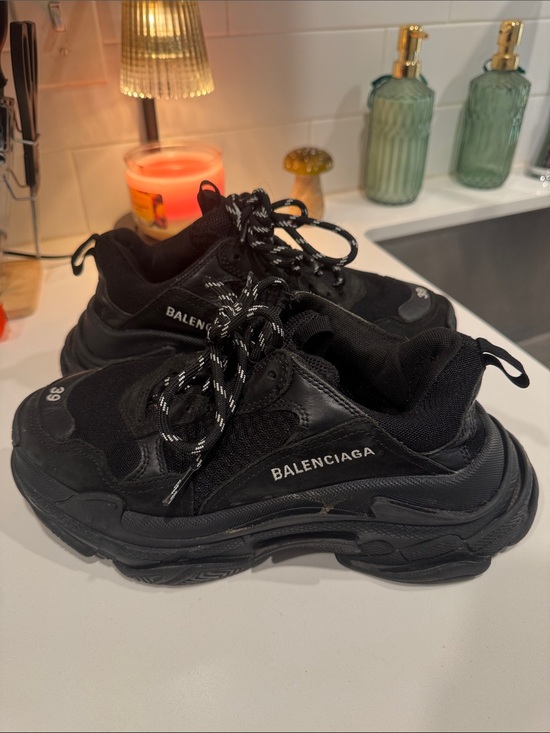 Balenciaga Other - Balenciaga Triple S Men's Black Chunky Sneakers with Contrast Laces